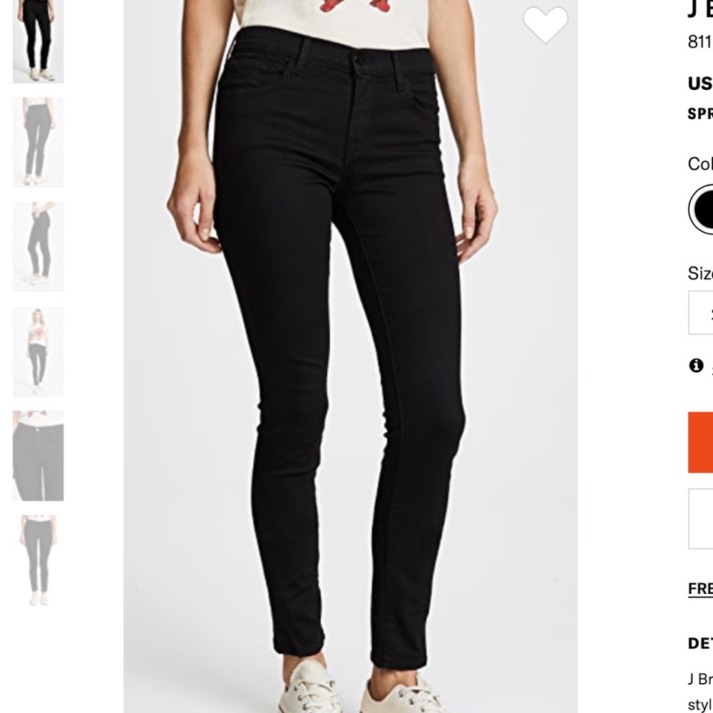 J Brand mid rise skinny jeans - Black 26